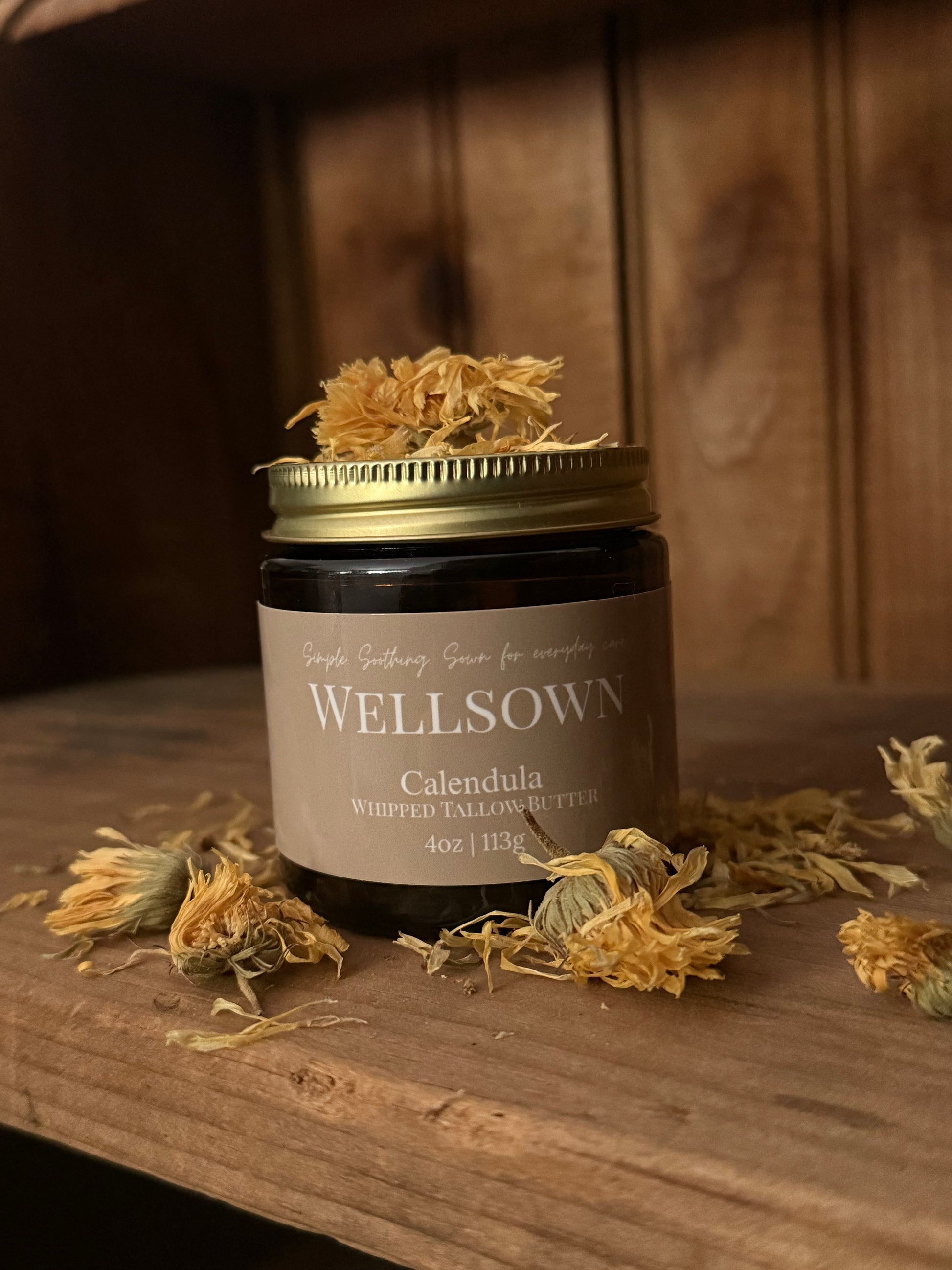grass fed tallow with calendula